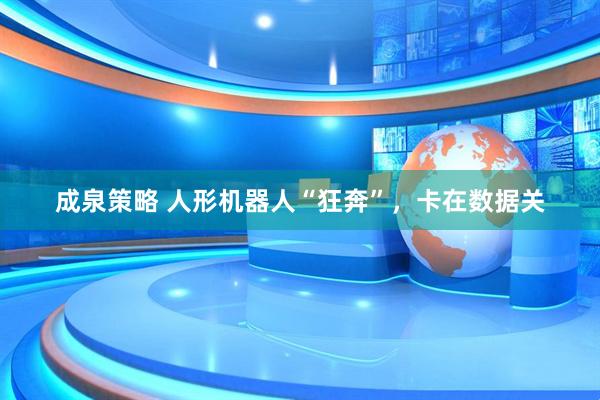 成泉策略 人形机器人“狂奔”，卡在数据关